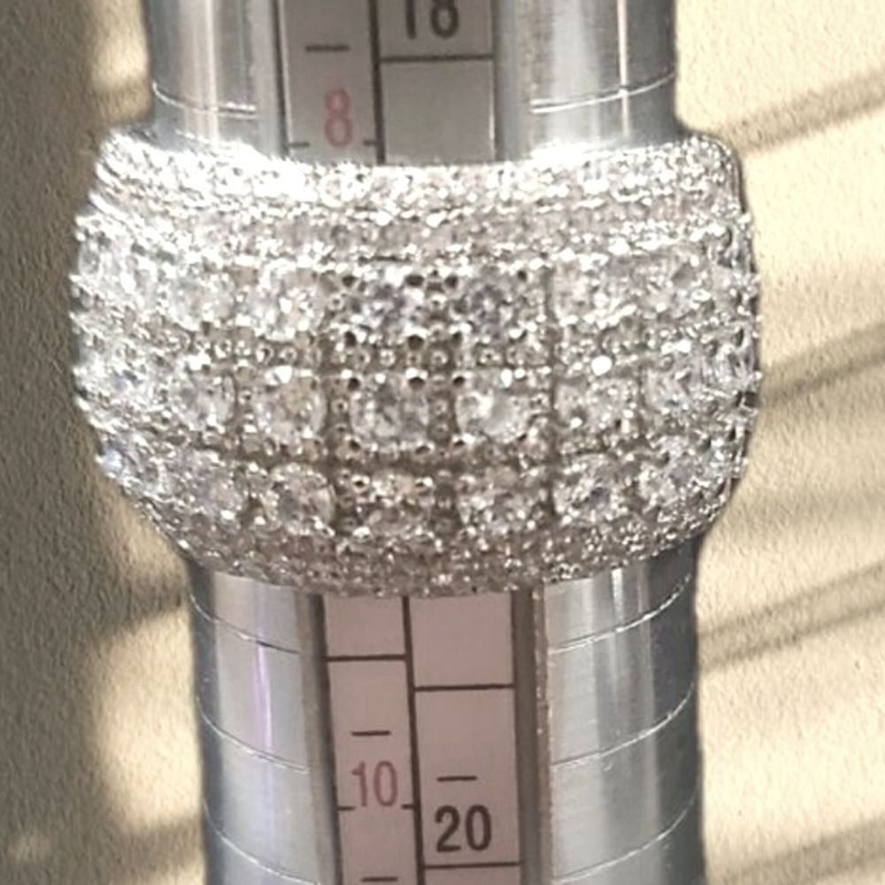 4 Ct. Clear White Baguette Diamond Ring 14K White Gold on 925 Silver  - Picture 7 of 7